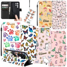 Cartoon Wallet Case For Samsung Galaxy S24 S25 Plus A16 A17 A36 Customized Cover