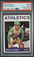 1964 Topps #244 Tony La Russa RC Auto PSA/DNA PSA 5 Auto Grade Auth