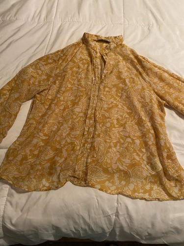 EAC Women’s Button Up Blouse 3/4Sleeve  Sz 14