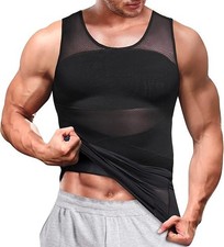 Men's Compression Shirt Body Shaper Slimming Vest Tight Tummy Control Tank Top