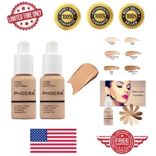 2 Pack PHOERA Full Coverage Foundation 104 Buff Beige - Smooth & Flawless