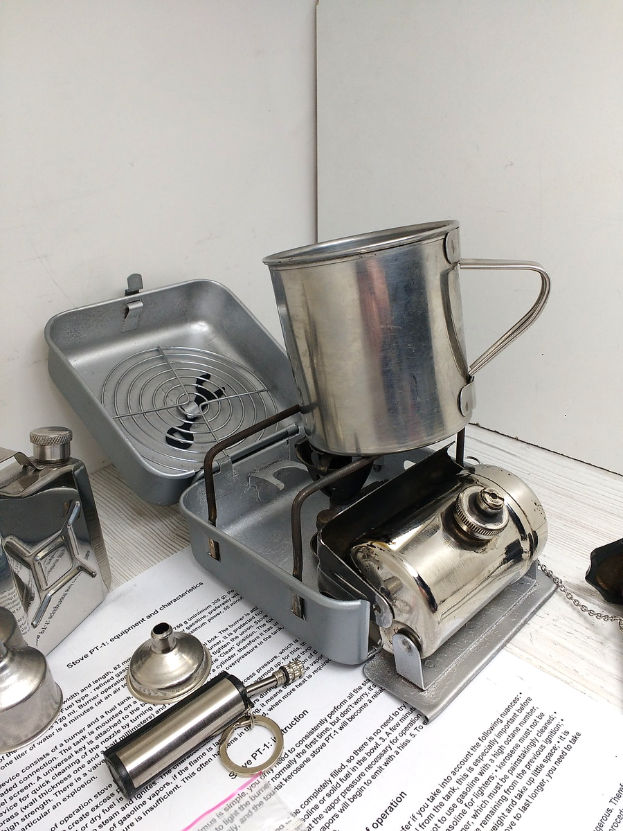 よっちゃん　Optimus 8R 　ボトル2個　ハンドル小 Optimus 8R USSR Clone PT-1 Hunter Gasoline Stove Petrol Burner