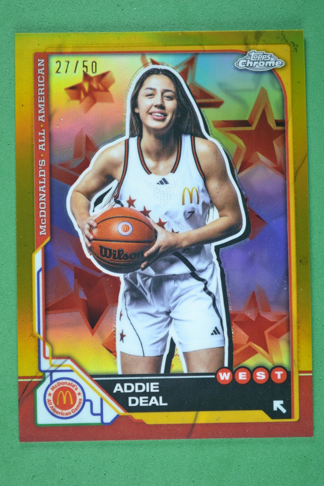 Addie Deal 2025 Topps Chrome McDonald’s All American Gold /50 #29