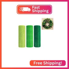JStnana 3 Rolls Green Deco Mesh Ribbon for Wreath Making Supplies, 10 Inch x 30F