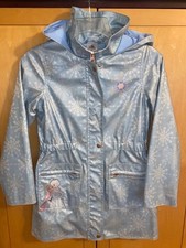 NWOT Disney Store Girl's Frozen Blue Rain Jacket Coat Size 9/10 Anna Elsa