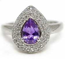 1CT Natural Amethyst  Topaz 925 Solid Sterling Silver Ring Jewelry Sz 6 MK6-3