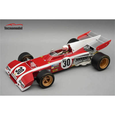 FERRARI 312 B2 PROVA BELGIUM GP 1972 C.REGAZZONI CON VETRINA E PILOTA 1:18 Tecno