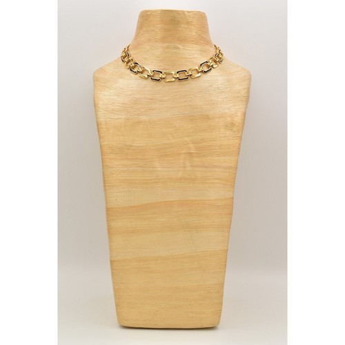 Monet Vintage Halsband Halskette schwarz Emaille Gliederkette gold klobig signiert BinL - Bild 7 von 12