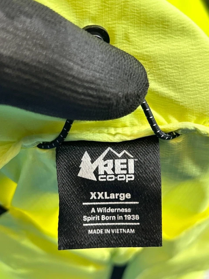 Rei Active Pursuit Jacket Mens Xxl Yellow Cycling Full Zip * - Image 3 of 4
