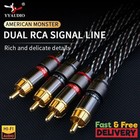 Stereo RCA Audio Cable 6N OFC Male to Male 2RCA Gold Plated Plug for CD Amplifie