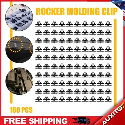 100Pcs For 11571175 GM Gray Door Rocker Clip With Moulding Fit Fasteners Clip