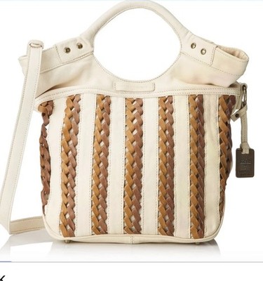 Frye Tricia weave bucket women's woven leather shoulder bag cream