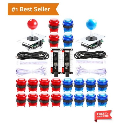 2 Player led arcade buttons and joysticks DIY kit 2x joysticks + 20x led arca...