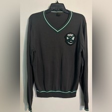 Wizarding World of Harry Potter Mens M Slytherin Uniform V-Neck Sweater Gray