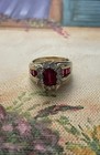 Ruby And CZ’s In 10K Yellow Gold Size 6 1/2 Statement Ring — photo 5