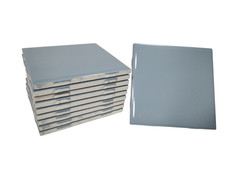 Vintage Blue Ceramic Tile 4.25 in Subway Square Shower Kitchen Wall Backsplash