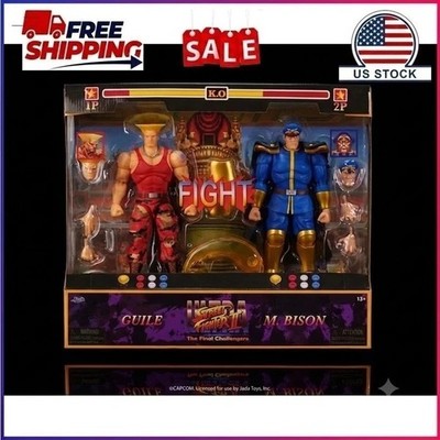 Jada Street Fighter II Guile vs M. Bison 1:12 6'' Action Figure 2-Pack