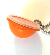 Tupperware vintage mini WONDERLIER BOWL Key Chain  NOS retro  sheer seal ORANGE