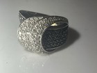 VTG Sterling Silver Black & White CZ Pave GOTHIC Cocktail Ring Size 6.5 9g — photo 10