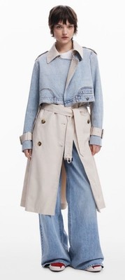 DESIGUAL MEMPHIS HYBRID TRENCH COAT & Denim Jacket Sz XL $359