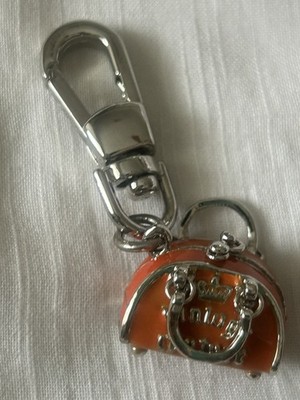 VINTAGE Y2K JUICY COUTURE ORANGE ENAMLED PURSE KEYCHAIN CHARM EUC
