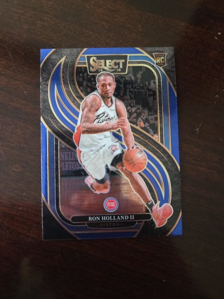 2024-25 Panini Select Blue (Retail) #198 Ron Holland II Rookie Detroit Pistons