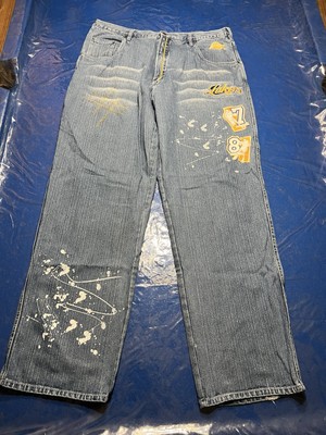 Vintage Y2K NBA UNK Lakers Kobe Odom Baggy Jeans Mens Sz 38 x 34 Denim