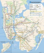 Official MTA NYC New York Subway Train Map 2023 Size 23"x 28"