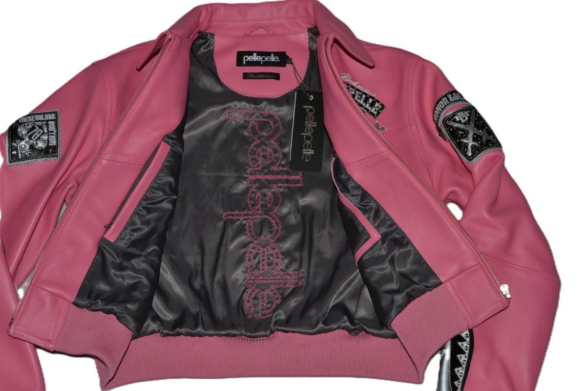 AUTHENTIC Pelle Pelle Womens LEATHER Jacket American Bruiser PINK