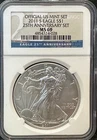 2011 S SILVER EAGLE NGC MS69 FROM THE 25TH ANNIVERSARY SET LABEL
