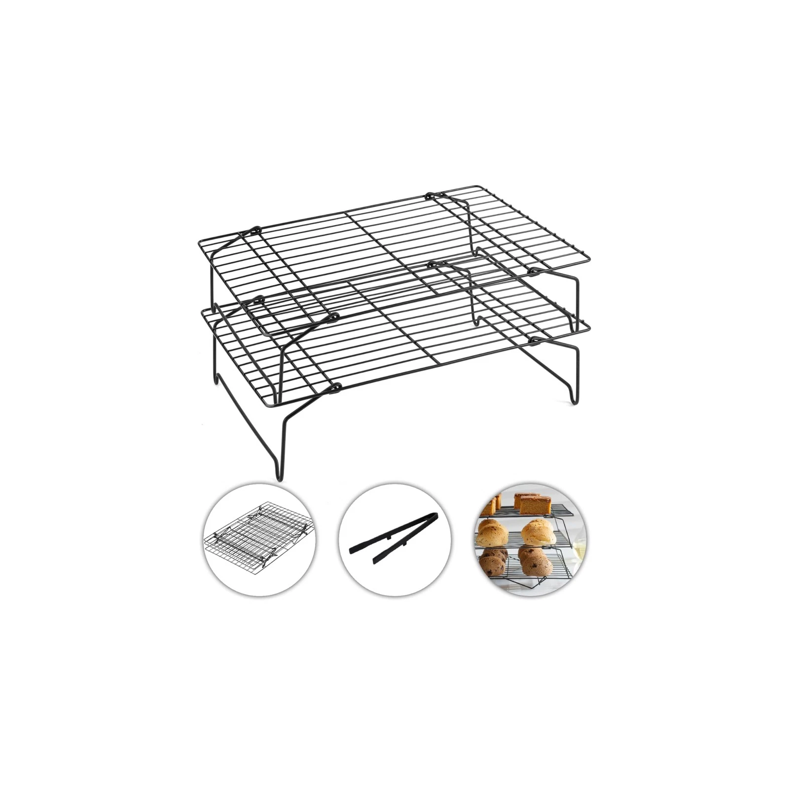 2-Tier Cooling Racks for Cooking and Baking - 13" x 9.6" Stackable Heavy Duty...
Opens in a new wind