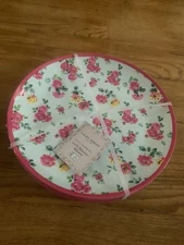 LAURA ASHLEY Melamine Pink Roses Floral Dinner Plates SET OF 4 Rose NEW NWT