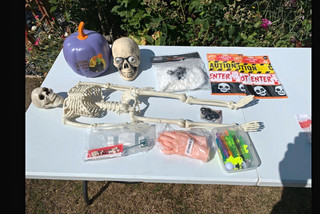 Halloween Party Decorations Bundle Skeleton Skull Caution Tape Webs & Spiders