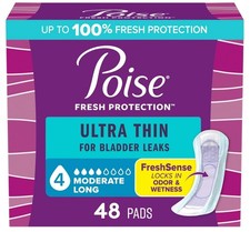 Poise Ultra Thin Incontinence Pads Postpartum Pads - 48 Count