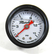 Marshall Fuel Pressure Gauge Cwb00015 0-15 Psi 1-12 In. Liquid Filled Whtblk Marshall Fuel Pressure Gauge Cwb00015 0-15 Psi 1-12 In. Liquid Filled Whtblk