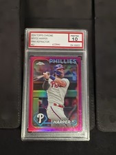 Topps 2024 Chrome Bryce Harper #62 Pink Refractor Iconic Grading Co Pristine 10