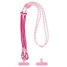 For Adjustable Lanyard with 2 Hooks, Red Pink