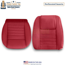 2005-2009 For Ford Mustang Leather Perf. Front Driver Side Seat Covers Crimson