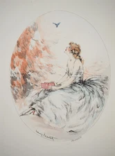 Louis ICART: Young Woman And The Bird - Signed Original Engraving