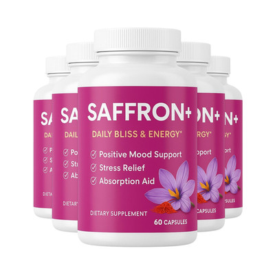 Saffron + Capsules   Natural Mood Support, Stress Relief & Energy Boost 300ct
