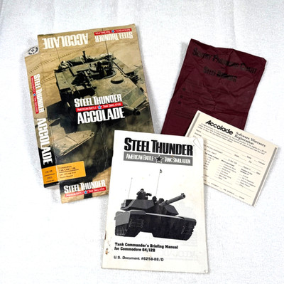 Steel Thunder Commodore 64/128   Box, Manual, Inserts   No Disk   Estate Find