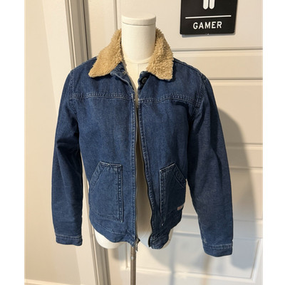 Vintage Levi's women s Sherpa Lined Blue Jacket, Point Collar, Zip, Size M