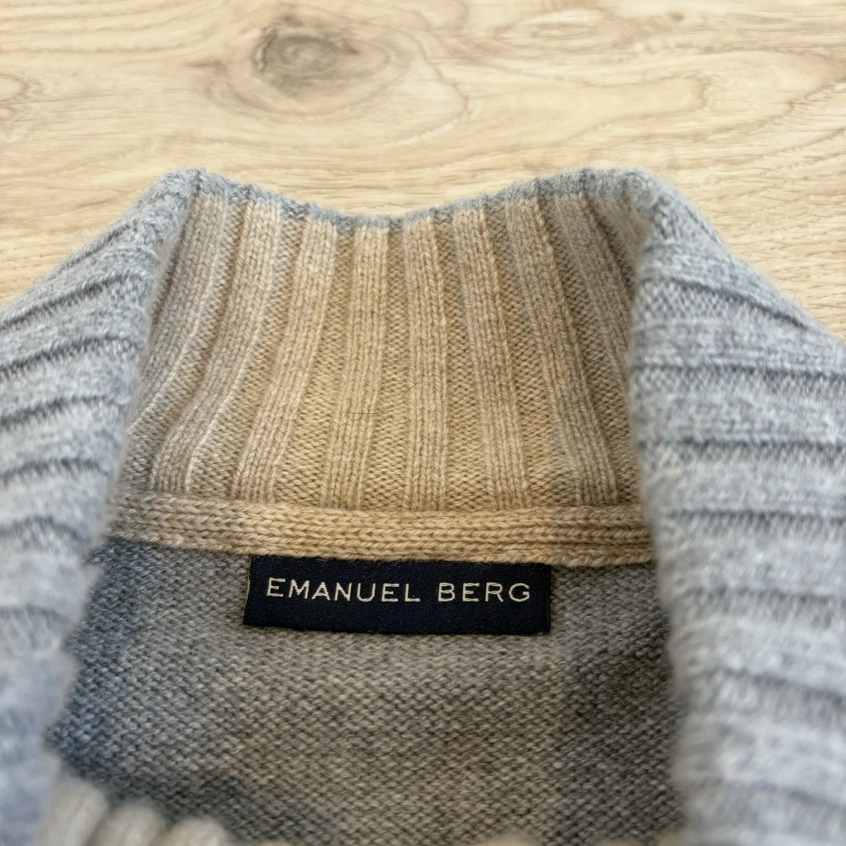 Cárdigan Loro Piana X Emanuel Berg Super 150 Lana Merino Cachemira Reino Unido L Gris