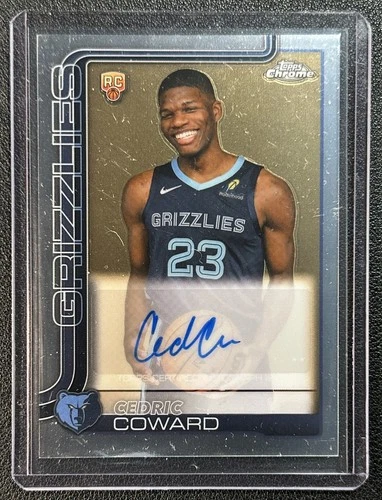 CEDRIC COWARD 2025-26 TOPPS CHROME #TCAR-CC ROOKIE AUTO RC GRIZZLIES
