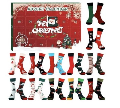 Weihnachtssocken Adventskalender Xmas Countdown Kalender für Erwachsene Herren Damen