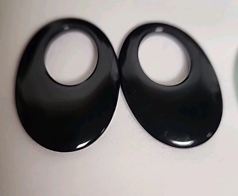 PENDIENTES COLGANTES PERFORADOS COLGANTES RELLENOS DE ORO OVALADOS ABIERTOS PIEDRAS PRECIOSAS DE CUARZO VINTAGE 1,75" Foto 4 de 4