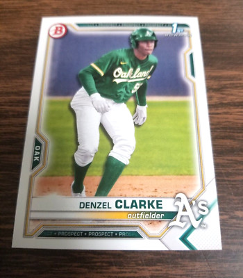 DENZEL CLARKE 2021 1st BOWMAN DRAFT CARD #BD-128 OAKLAND A