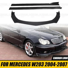 Front Bumper Lip Side Skirt For Mercedes W203  C320 C230 C240 C280 Carbon Style