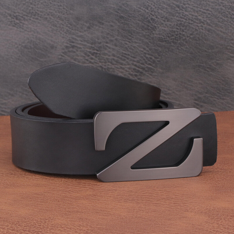 Luxury Designer Leather Z Belt Men Women Slide Buckle Waist