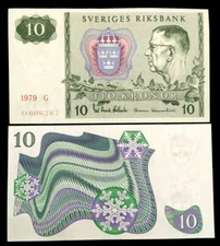 Sweden 10 Kronor 1979 Banknote World Paper Money UNC Currency Bill Note